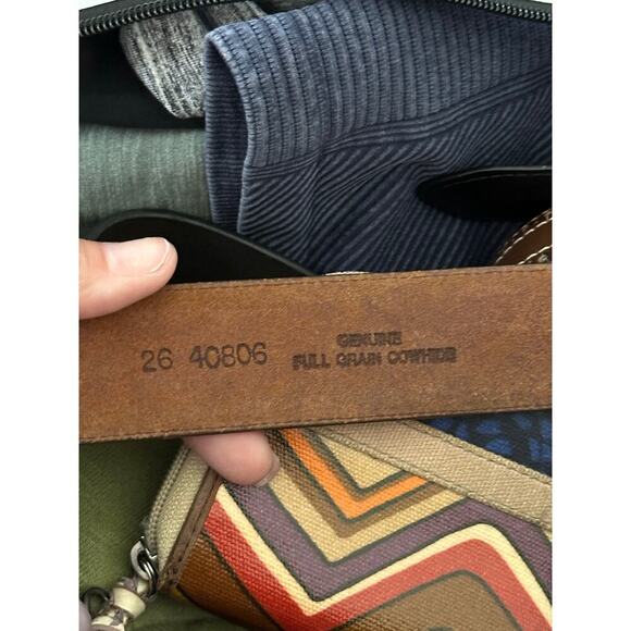 BRIGHTON Men's Brown Genuine Leather Western Full Grain Cowhide Belt Size 26 - Picture 6 of 7